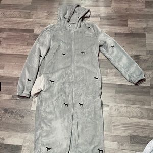 black and grey pink onesie